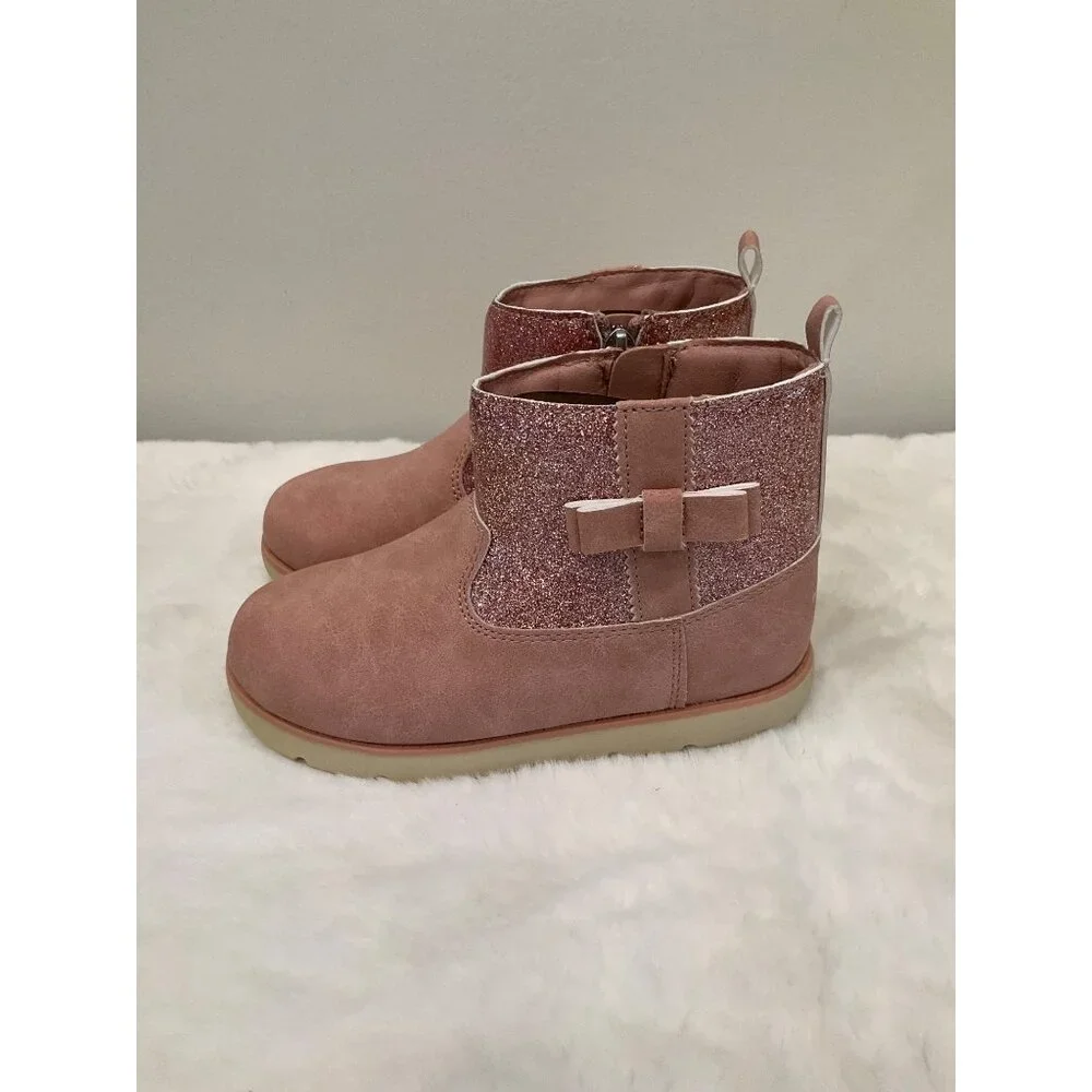 Munchkin by Stride Rite Girl's Size 11M Avalon Pink Glitter Side-Zip Boots NEW
